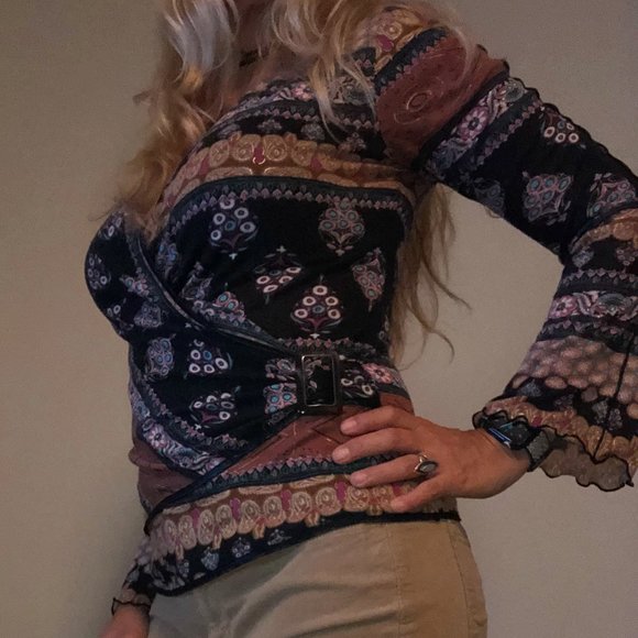 Price Drop!! ANAC designed by Kimi Printed Boho Surplice Top - Picture 2 of 6